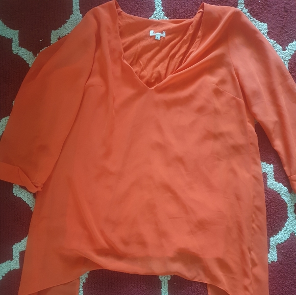 Slit Back Blouse Orange - Picture 3 of 4